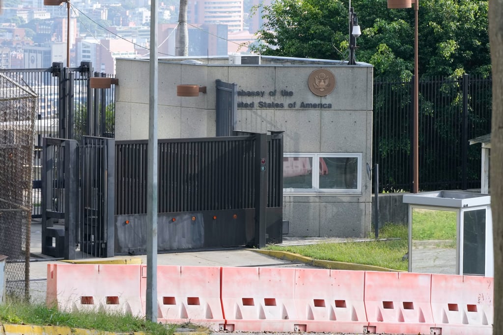The entrance to the shuttered US embassy in Caracas. Photo: AP The entrance to the shuttered US embassy in Caracas. Photo: AP
