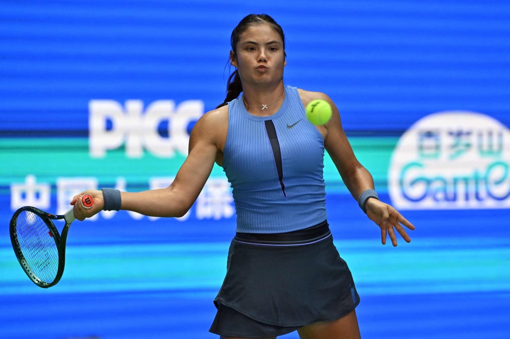 Emma Raducanu retired when on the verge of being beaten by Ann Li at the Wuhan Open. Photo: AFP