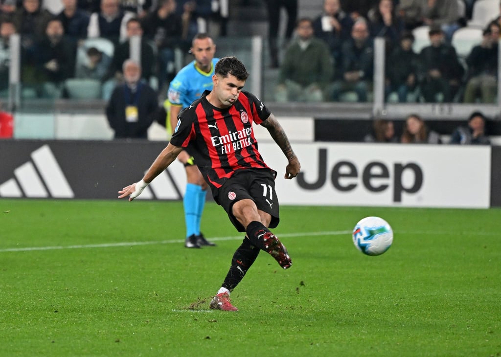 AC Milan’s Christian Pulisic takes a penalty in a recent Serie A clash with Juventus. Photo: Xinhua AC Milan’s Christian Pulisic takes a penalty in a recent Serie A clash with Juventus. Photo: Xinhua
