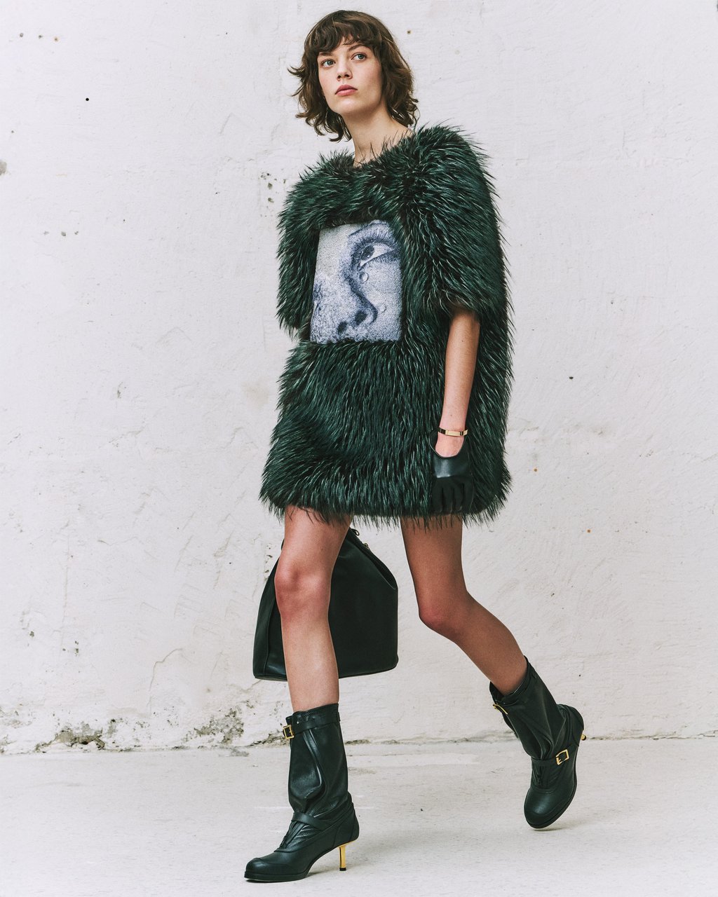 Sacai’s dress in faux fur featuring Tears, a photograph by Man Ray. Photo: Handout Sacai’s dress in faux fur featuring Tears, a photograph by Man Ray. Photo: Handout
