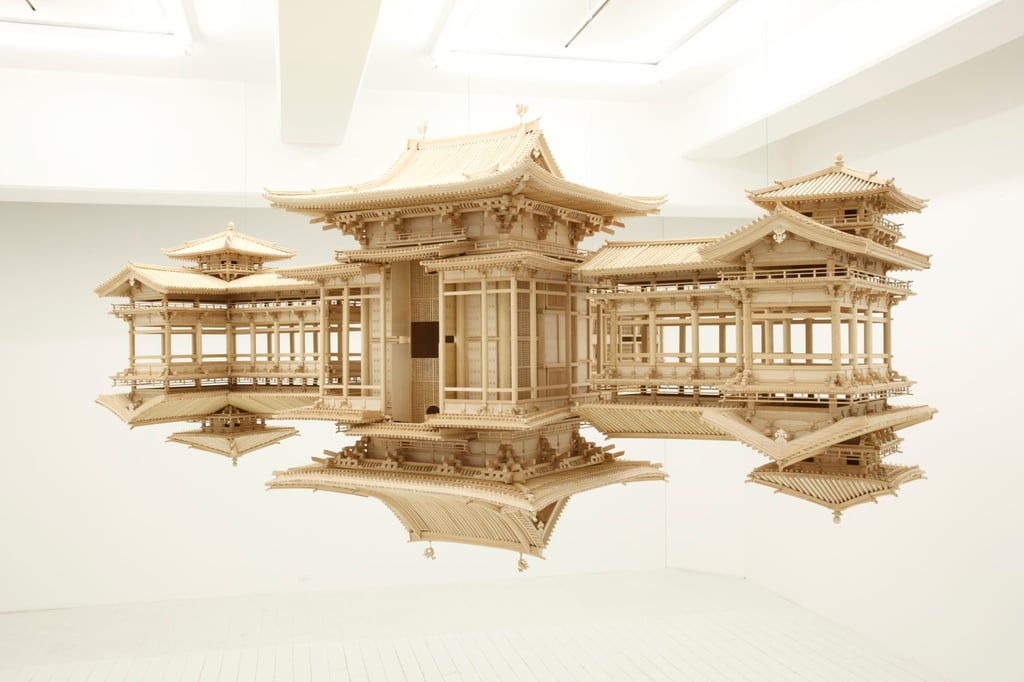 Anteprima’s collection draws inspiration from Japanese artist Takahiro Iwasaki’s intricate miniatures of ancient Japanese temples, such as his acclaimed Reflection Model series. Photo: Handout