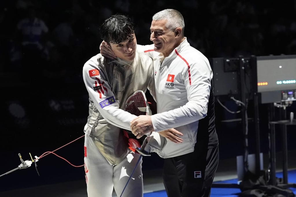Ryan Choi (left) and coach Maurizio Zomparelli. Photo: Handout Ryan Choi (left) and coach Maurizio Zomparelli. Photo: Handout
