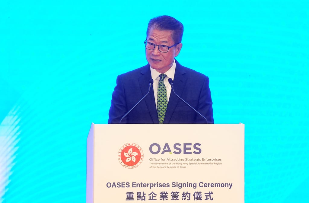 Paul Chan says OASES has attracted 18 more firms to establish offices or expand in Hong Kong. Photo: Elson Li Paul Chan says OASES has attracted 18 more firms to establish offices or expand in Hong Kong. Photo: Elson Li