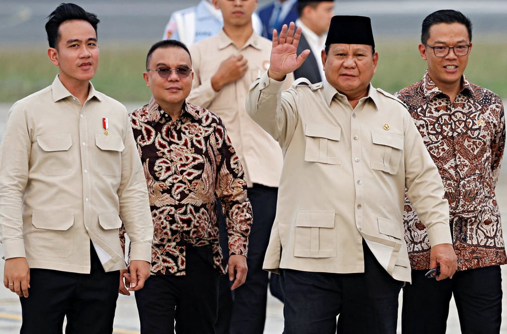 Deputy Speaker Sufmi Dasco Ahmad (second left) accompanies President Prabowo Subianto (second right) at an official event on July 16. Photo: Reuters