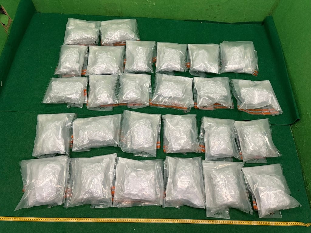 Officers found about 8kg of suspected cannabis in the suspect’s carry-on luggage. Photo: Handout Officers found about 8kg of suspected cannabis in the suspect’s carry-on luggage. Photo: Handout