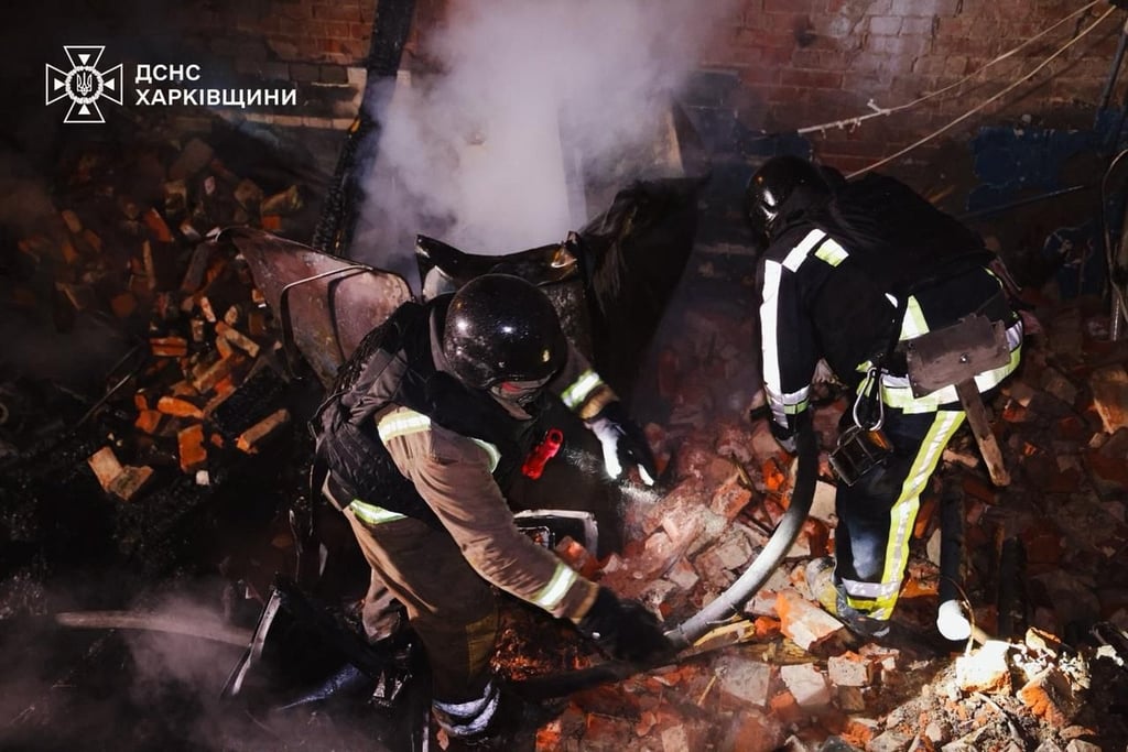 The Russian attack on Kharkiv’s main hospital, forced the evacuation of 50 patients. Photo: Ukrainian Emergency Service/AP The Russian attack on Kharkiv’s main hospital, forced the evacuation of 50 patients. Photo: Ukrainian Emergency Service/AP