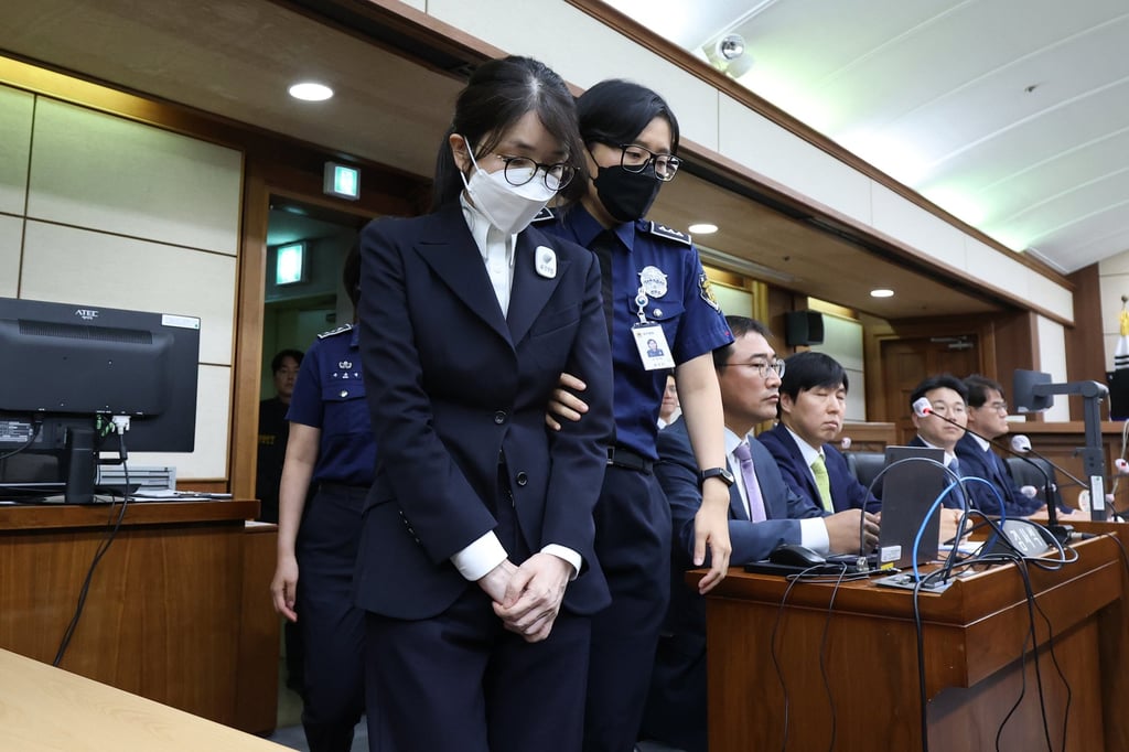 South Korea’s former first lady Kim Keon-hee attends her first trial hearing on corruption charges in Seoul last month. Photo: EPA South Korea’s former first lady Kim Keon-hee attends her first trial hearing on corruption charges in Seoul last month. Photo: EPA