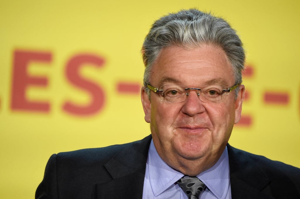 DHL Express CEO John Pearson, pictured in October 2021, said the impact of the US tariff exemption will be felt gradually. Photo: AFP DHL Express CEO John Pearson, pictured in October 2021, said the impact of the US tariff exemption will be felt gradually. Photo: AFP