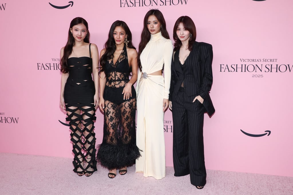 Nayeon, Jihyo, Tzuyu and Momo of Twice arrive at the Victoria’s Secret Fashion Show in New York, on October 15. Photo: AP Nayeon, Jihyo, Tzuyu and Momo of Twice arrive at the Victoria’s Secret Fashion Show in New York, on October 15. Photo: AP