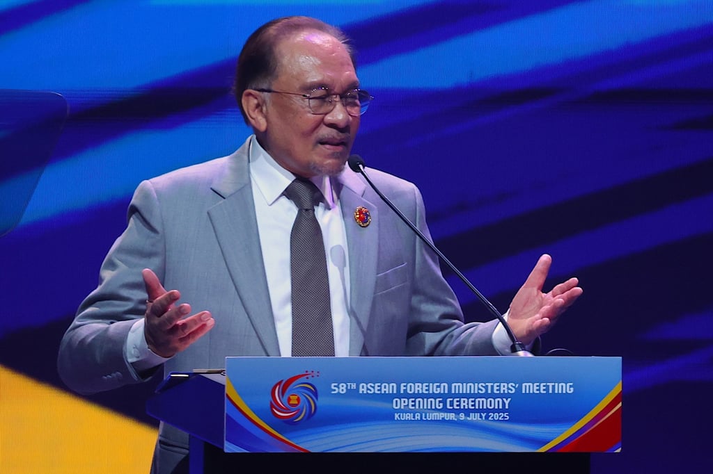 Malaysian Prime Minister Anwar Ibrahim speaks at an Asean meeting in Kuala Lumpur earlier this year. Photo: EPA Malaysian Prime Minister Anwar Ibrahim speaks at an Asean meeting in Kuala Lumpur earlier this year. Photo: EPA