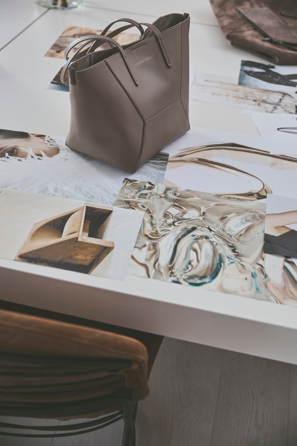 Brunello Cucinelli taupe leather tote. Photo: Handout