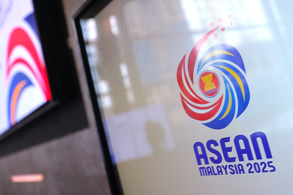An Asean logo is seen on a screen during a meeting of the bloc’s economic ministers in Kuala Lumpur last month. Photo: EPA An Asean logo is seen on a screen during a meeting of the bloc’s economic ministers in Kuala Lumpur last month. Photo: EPA