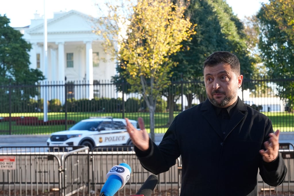 Ukraine’s President Volodymyr Zelensky speaks to reporters across the street from the White House following his meeting with Trump on Friday. Photo: AP Ukraine’s President Volodymyr Zelensky speaks to reporters across the street from the White House following his meeting with Trump on Friday. Photo: AP