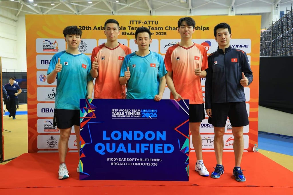 Hong Kong men’s qualified for the next World Team Table Tennis Championships in London. Photo: Handout