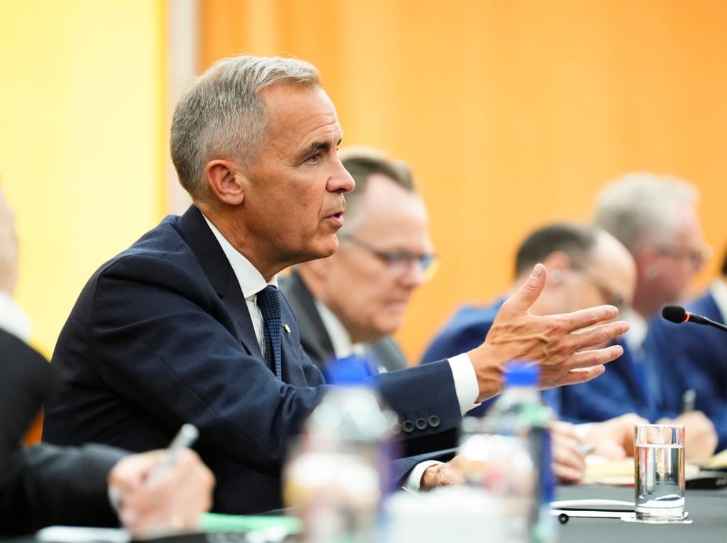 Canadian Prime Minister Mark Carney meets Chinese Premier Li Qiang (not in picture) on the margins of the UN General Assembly, in New York on September 23. Photo: AP Canadian Prime Minister Mark Carney meets Chinese Premier Li Qiang (not in picture) on the margins of the UN General Assembly, in New York on September 23. Photo: AP