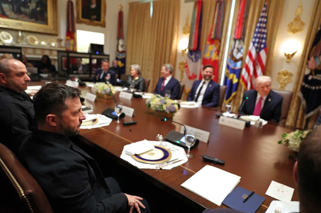 Ukrainian President Volodymyr Zelensky meeting at the White House on Friday. Photo: AFP