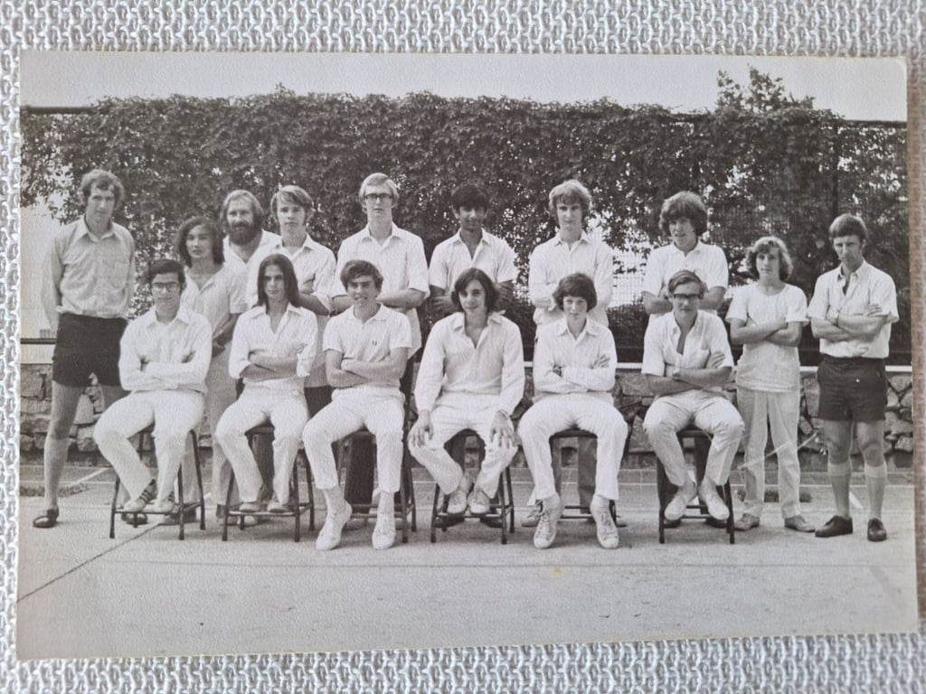 Master (front left) in his school cricket team. Photo: courtesy Jimmy Minoo Master