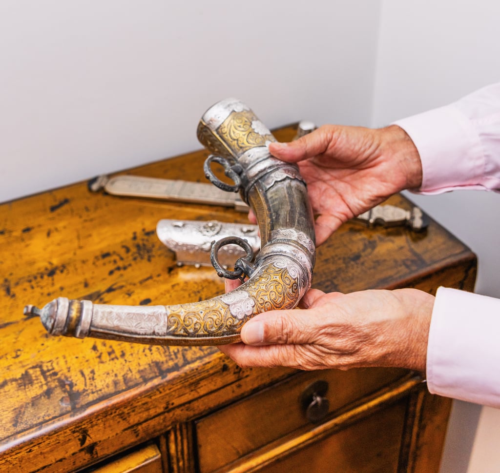A vintage horn from Morocco is part of Master’s collection. Photo: Jocelyn Tam