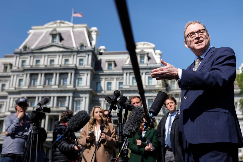 White House economic adviser Kevin Hassett speaks to reporters at the White House earlier this year. Photo: AP White House economic adviser Kevin Hassett speaks to reporters at the White House earlier this year. Photo: AP