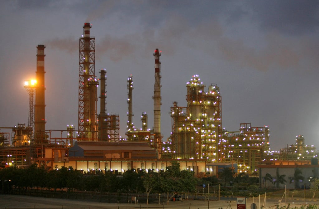 An oil refinery in India’s Gujarat state pictured at dusk. India has become the biggest buyer of seaborne Russian oil. Photo: Reuters An oil refinery in India’s Gujarat state pictured at dusk. India has become the biggest buyer of seaborne Russian oil. Photo: Reuters