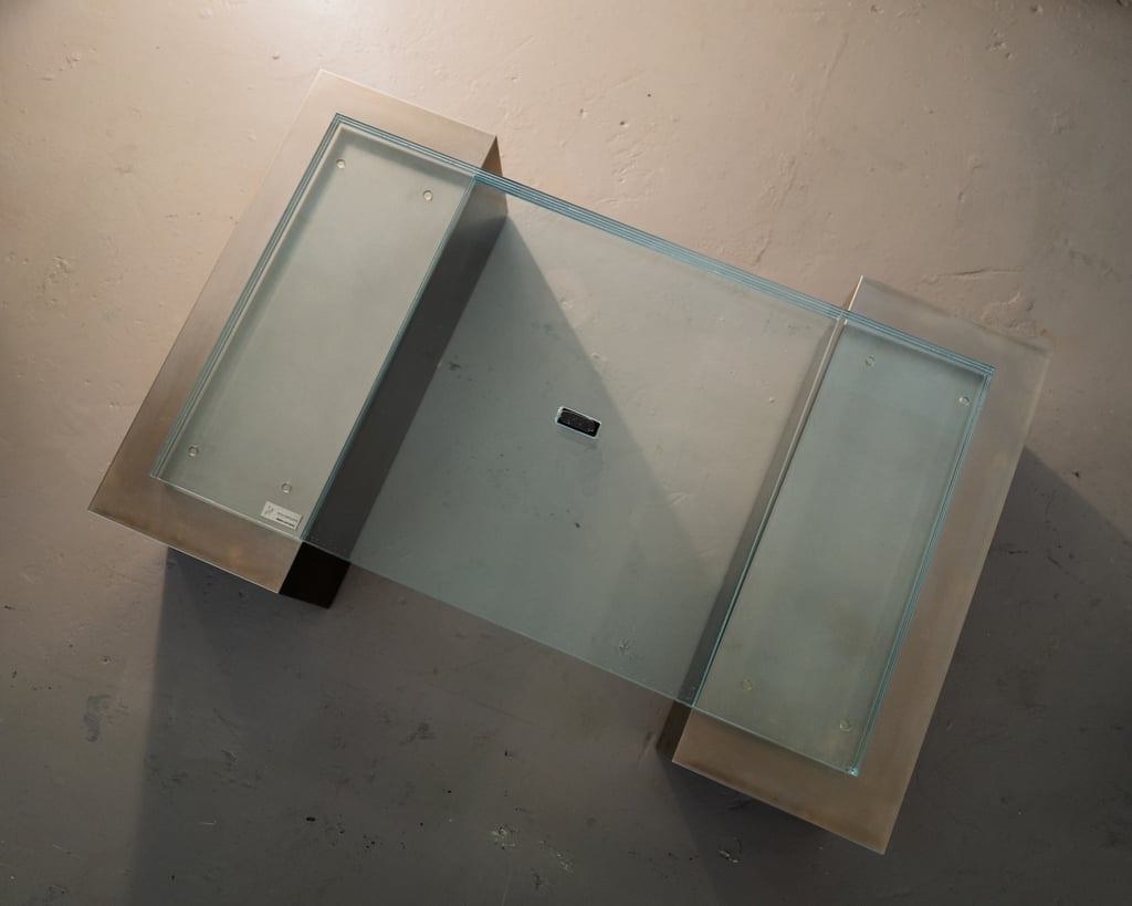 Sex Tape (2023), by Batten and Kamp, is a coffee table with an intimate film of the couple contained on a USB drive set within glass. Photo: Jocelyn Tam Sex Tape (2023), by Batten and Kamp, is a coffee table with an intimate film of the couple contained on a USB drive set within glass. Photo: Jocelyn Tam