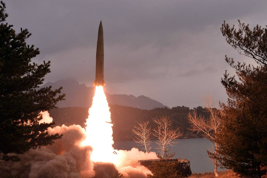 A short-range missile is launched from an undisclosed location in North Korea in 2023. Photo: KCNA/KNS/AFP A short-range missile is launched from an undisclosed location in North Korea in 2023. Photo: KCNA/KNS/AFP