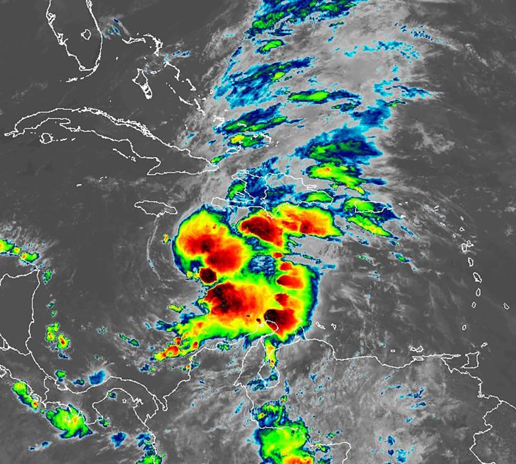 An infrared satellite image shows Tropical Storm Melissa in the Caribbean on Thursday. Photo: TNS An infrared satellite image shows Tropical Storm Melissa in the Caribbean on Thursday. Photo: TNS