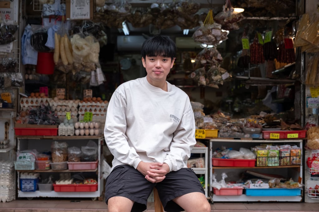 Tony Lam, 22, at his family’s Lam Kee Grocery Shop in Kowloon City. Photo: Connor Mycroft Tony Lam, 22, at his family’s Lam Kee Grocery Shop in Kowloon City. Photo: Connor Mycroft
