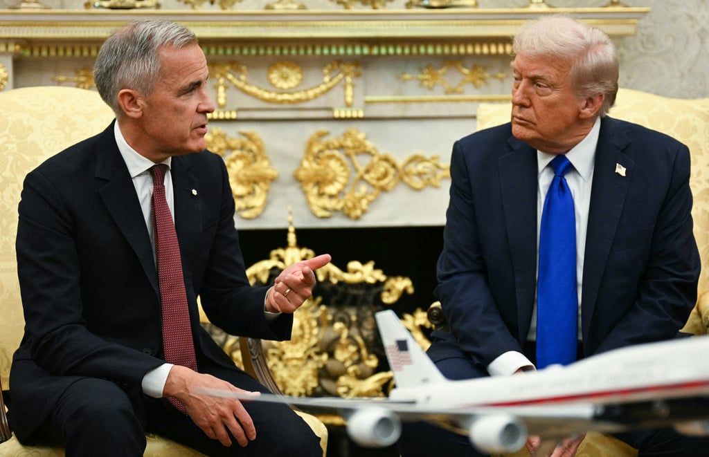 US President Donald Trump with Canadian Prime Minister Mark Carney in Washington on October 7. Photo: via TNS US President Donald Trump with Canadian Prime Minister Mark Carney in Washington on October 7. Photo: via TNS