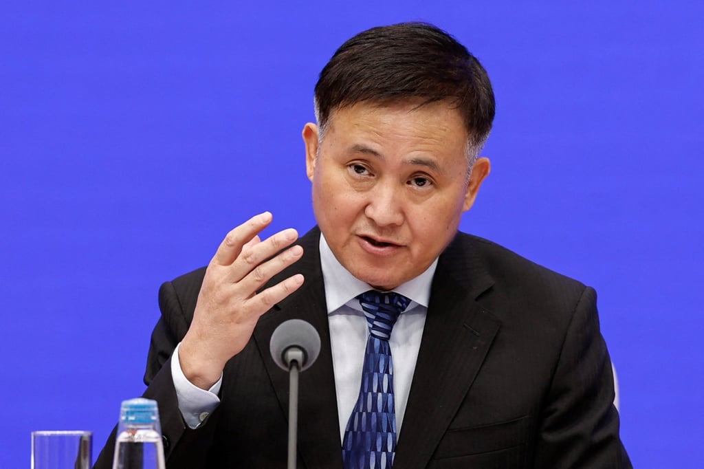 Pan Gongsheng, governor of the People’s Bank of China, at the Financial Street Forum in Beijing. Photo: Reuters Pan Gongsheng, governor of the People’s Bank of China, at the Financial Street Forum in Beijing. Photo: Reuters