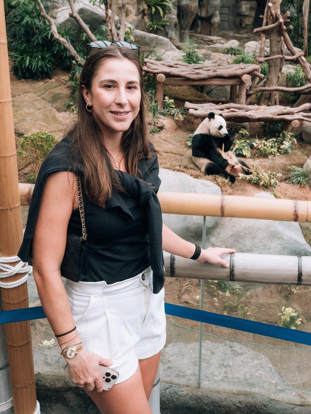 Belinda Bencic visited the pandas at Hong Kong’s Ocean Park on Monday. Photo: HKCTA
