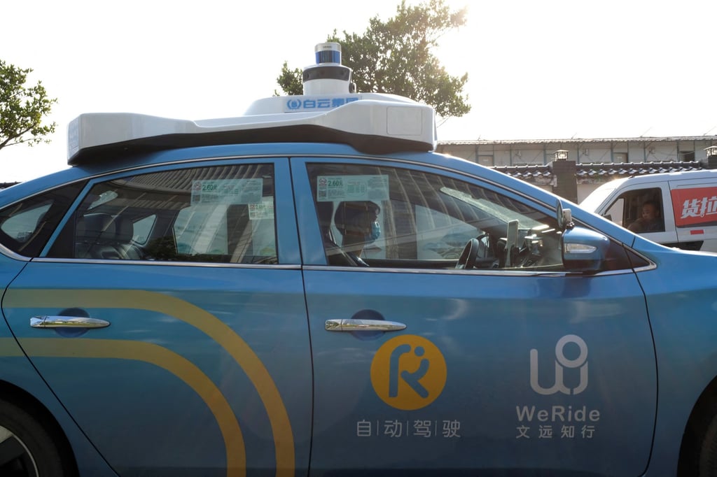 A WeRide autonomous taxi is seen in Guangzhou, Guangdong province, China May 15, 2020. Photo: Reuters A WeRide autonomous taxi is seen in Guangzhou, Guangdong province, China May 15, 2020. Photo: Reuters