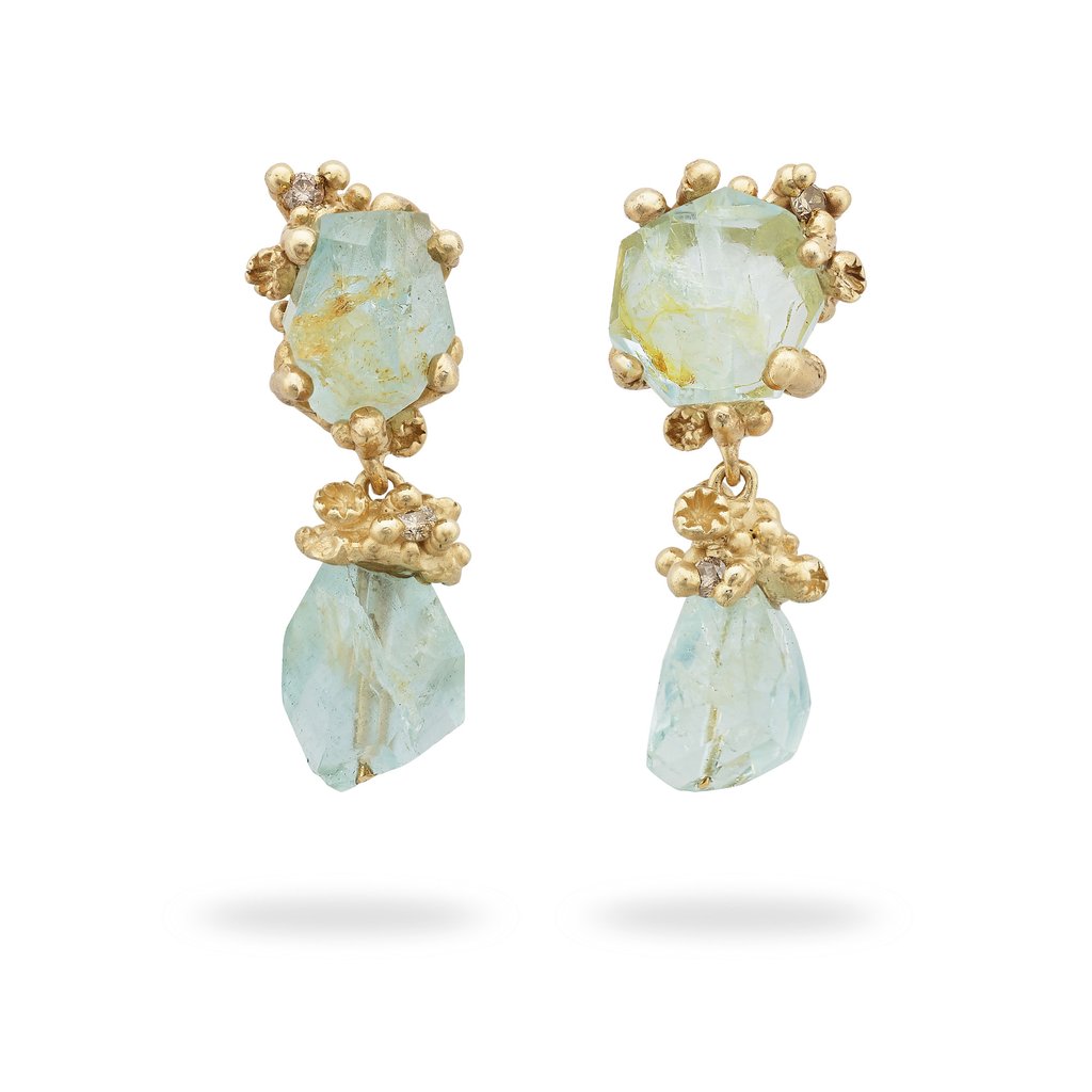 Ruth Tomlinson Aquamarine Encrusted drop earrings. Photo: Handout