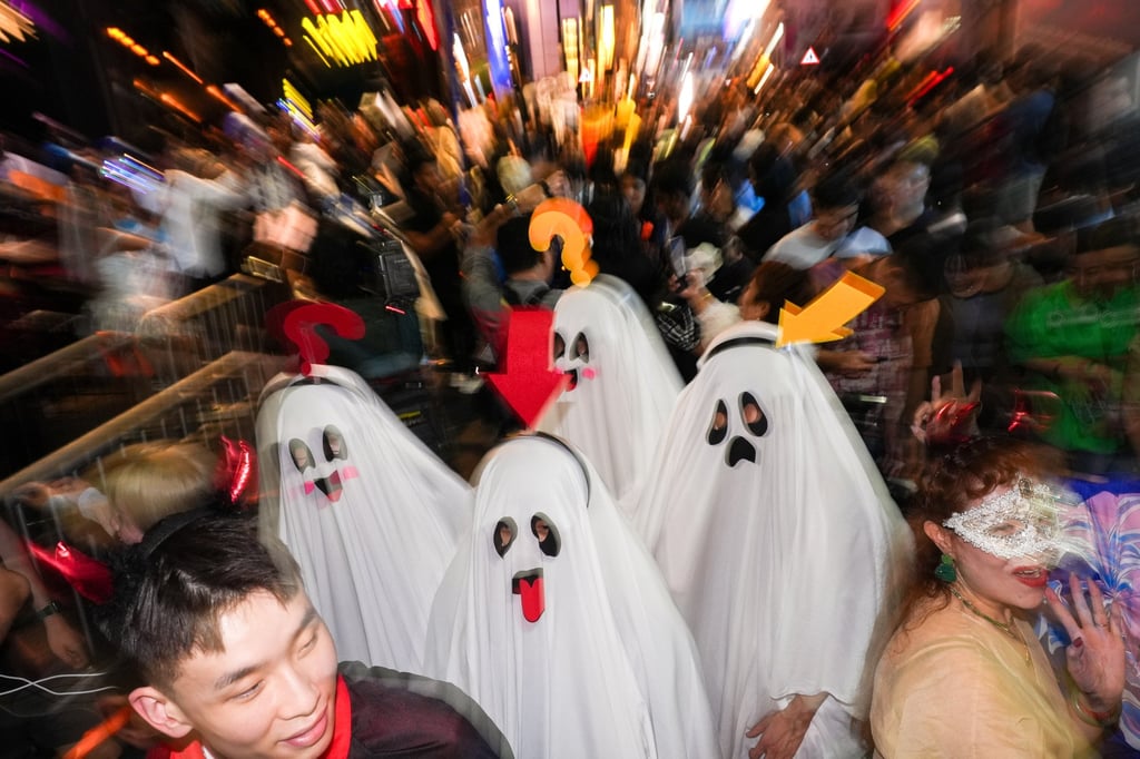 Revellers celebrate in Lan Kwai Fong, Hong Kong, during Halloween 2024. Photo: Eugene Lee Revellers celebrate in Lan Kwai Fong, Hong Kong, during Halloween 2024. Photo: Eugene Lee