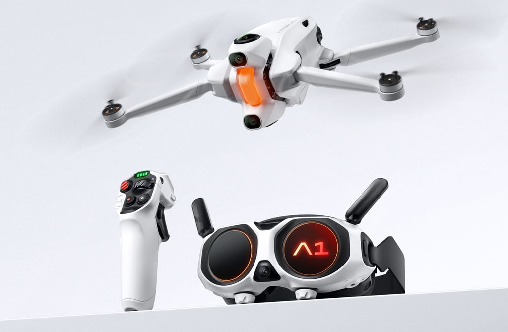 Antigravity, a drone brand under Insta360, recently introduced its initial product, which comes with goggles for users to explore their surroundings in real time with full 360-degree visibility. Photo: Handout Antigravity, a drone brand under Insta360, recently introduced its initial product, which comes with goggles for users to explore their surroundings in real time with full 360-degree visibility. Photo: Handout