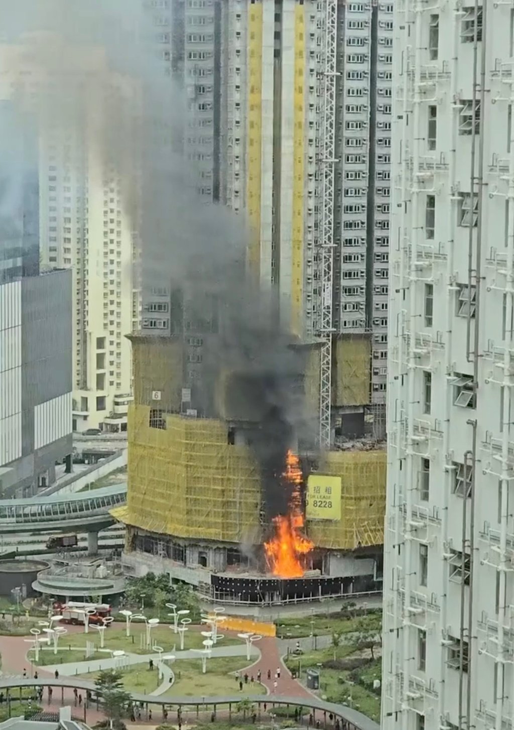 A fire engine and a team equipped with breathing apparatus have been dispatched to fight the flames. Photo: Handout A fire engine and a team equipped with breathing apparatus have been dispatched to fight the flames. Photo: Handout