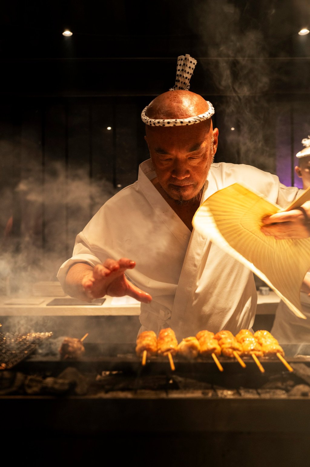 Yoshiteru Ikegawa, one of Japan’s most respected yakitori masters, grills chicken at Torikaze. Photo: Torikaze Yoshiteru Ikegawa, one of Japan’s most respected yakitori masters, grills chicken at Torikaze. Photo: Torikaze