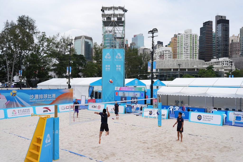 There will be seven venues at the beach volleyball site at Victoria Park in Causeway Bay. Photo: Eugene Lee