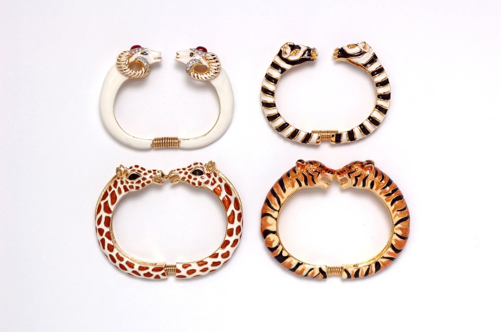 Kenneth Jay Lane’s signature animal bangles. Photo: Handout
