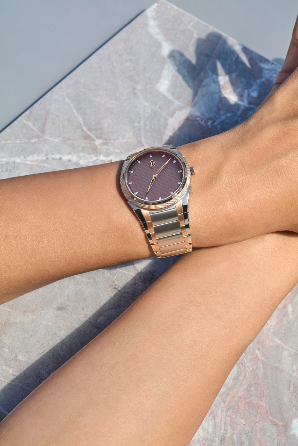 The Tonda PF Automatic 36mm Steel Rose Gold Deep Ruby, with 12 diamonds. Photo: Handout