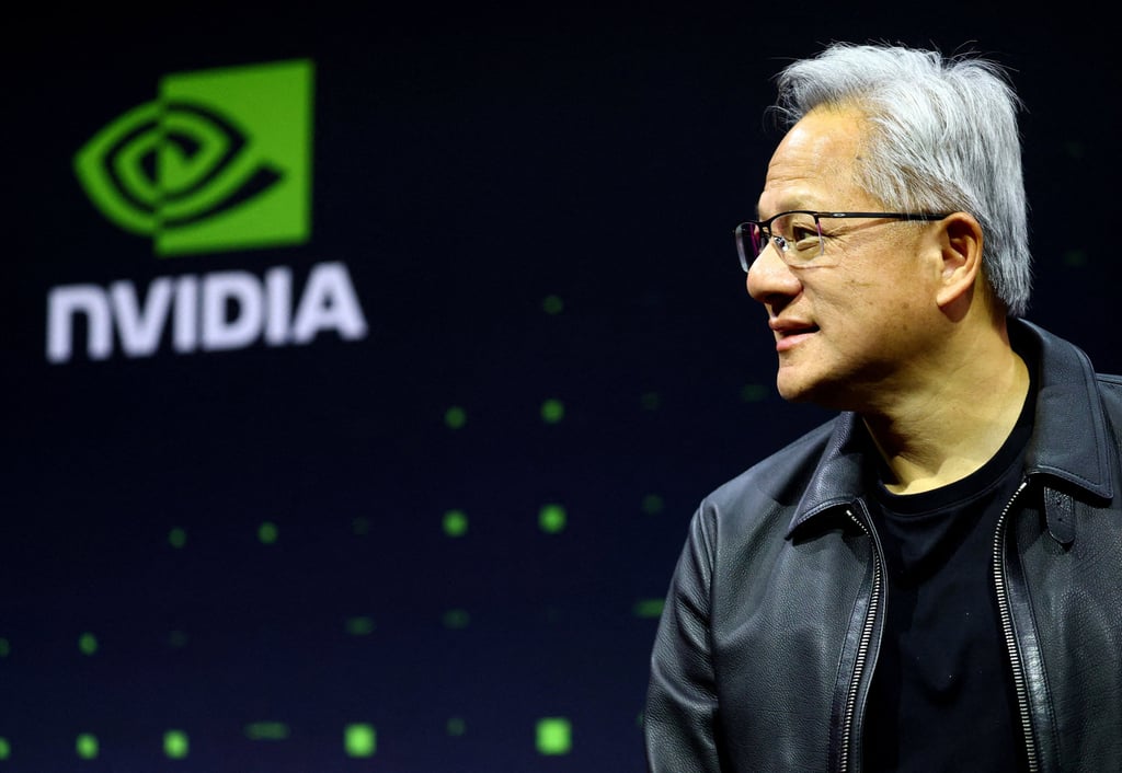 Nvidia CEO Jensen Huang introduces an “Industrial AI Cloud” project during a press conference in Berlin, Germany on Tuesday. Photo: Reuters. Nvidia CEO Jensen Huang introduces an “Industrial AI Cloud” project during a press conference in Berlin, Germany on Tuesday. Photo: Reuters.