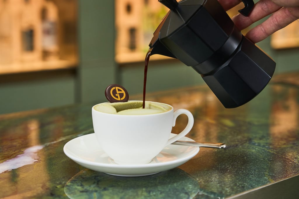 A hot beverage at Armani/Caffè. Photo: Handout