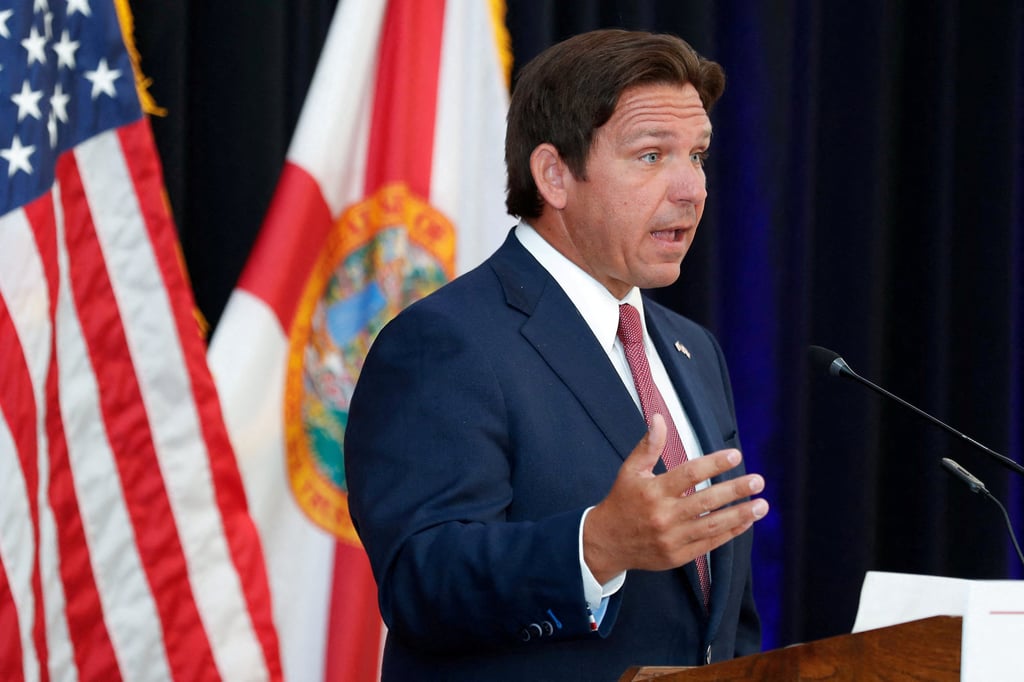 Florida Governor Ron DeSantis speaks during a press conference in Tampa, Florida, in June 2024. Photo: Reuters Florida Governor Ron DeSantis speaks during a press conference in Tampa, Florida, in June 2024. Photo: Reuters