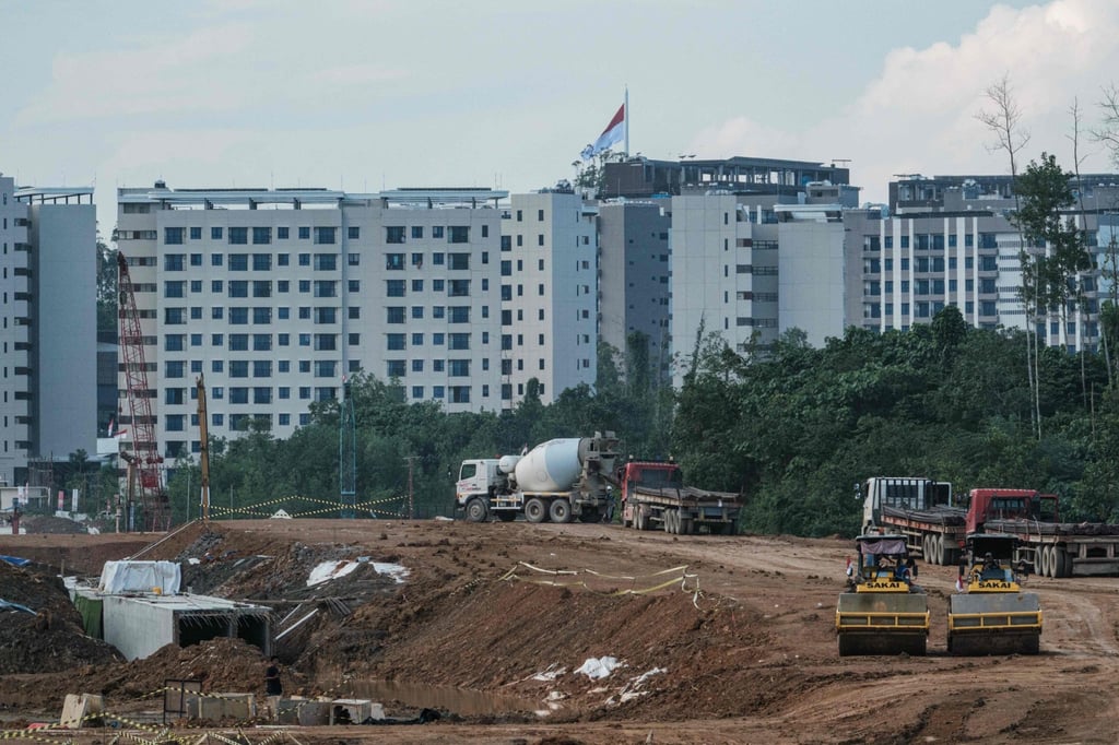 An under-construction road in Nusantara, the planned new capital of Indonesia, in August. The Nusantara authority has set up a task force to prevent illegal mining and farming in the new capital. Photo: AFP