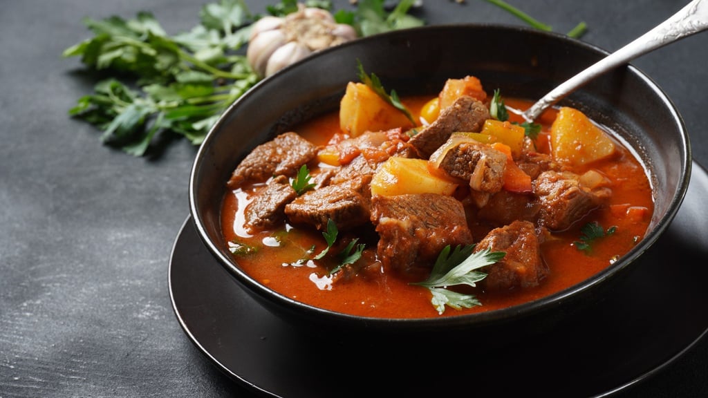 Beef goulash made with potatoes and plenty of paprika. Photo: Shutterstock Beef goulash made with potatoes and plenty of paprika. Photo: Shutterstock