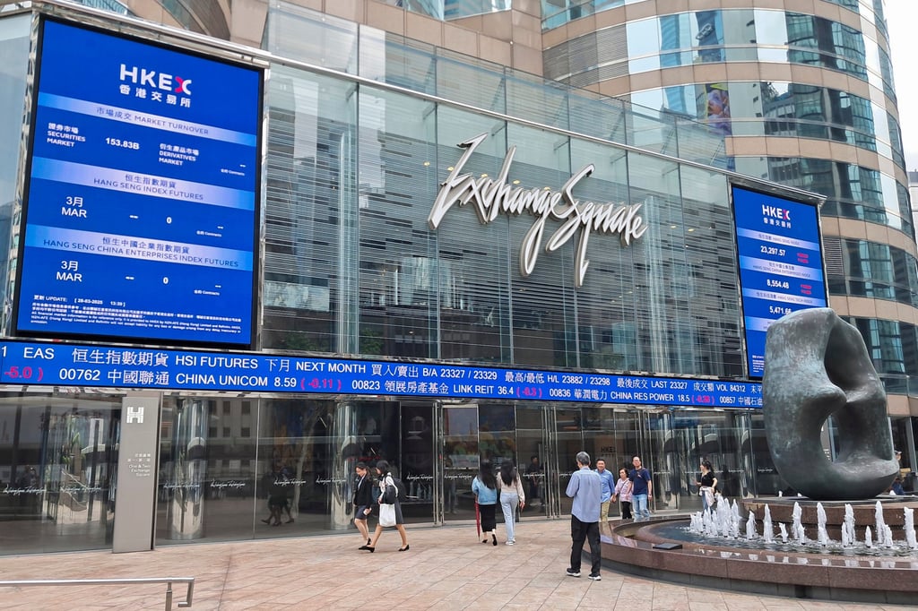 The Hong Kong stock exchange’s headquarters, located in Exchange Square, is at the heart of the city’s financial industry. The Hong Kong stock exchange’s headquarters, located in Exchange Square, is at the heart of the city’s financial industry.