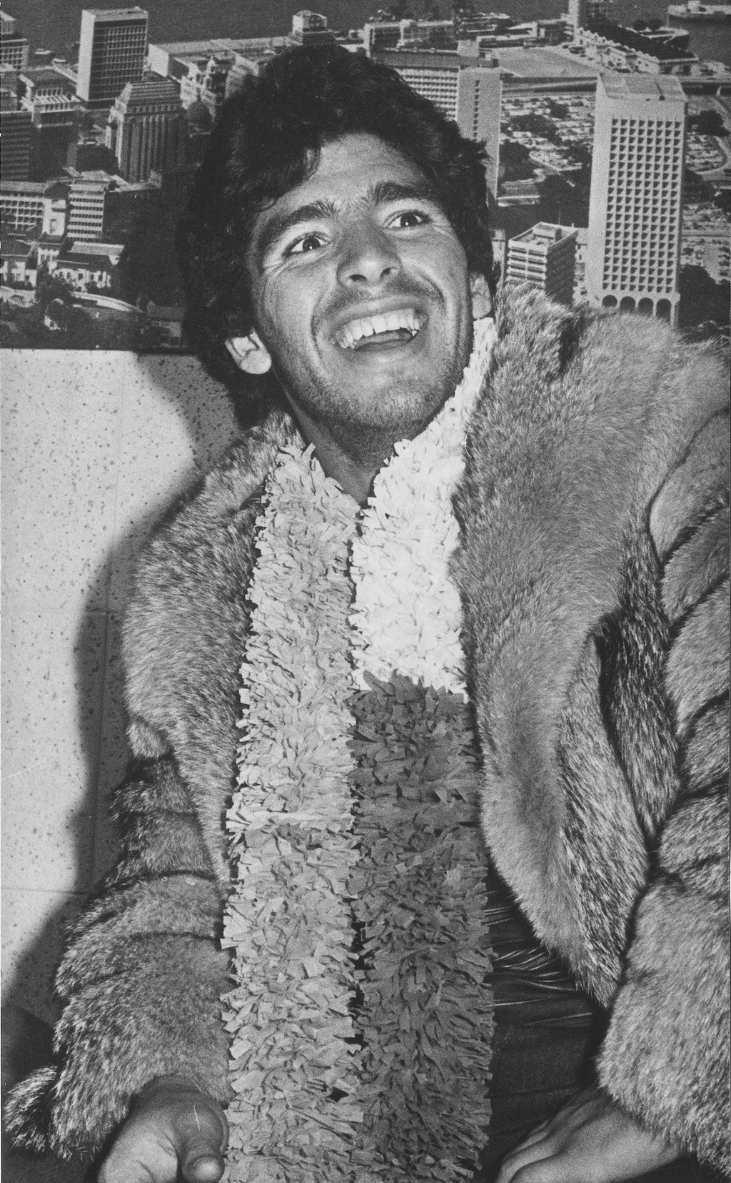 Argentina’s soccer superstar Diego Maradona arrives with his team Boca Juniors at Kai Tak Airport in 1982. Photo: SCMP Archives