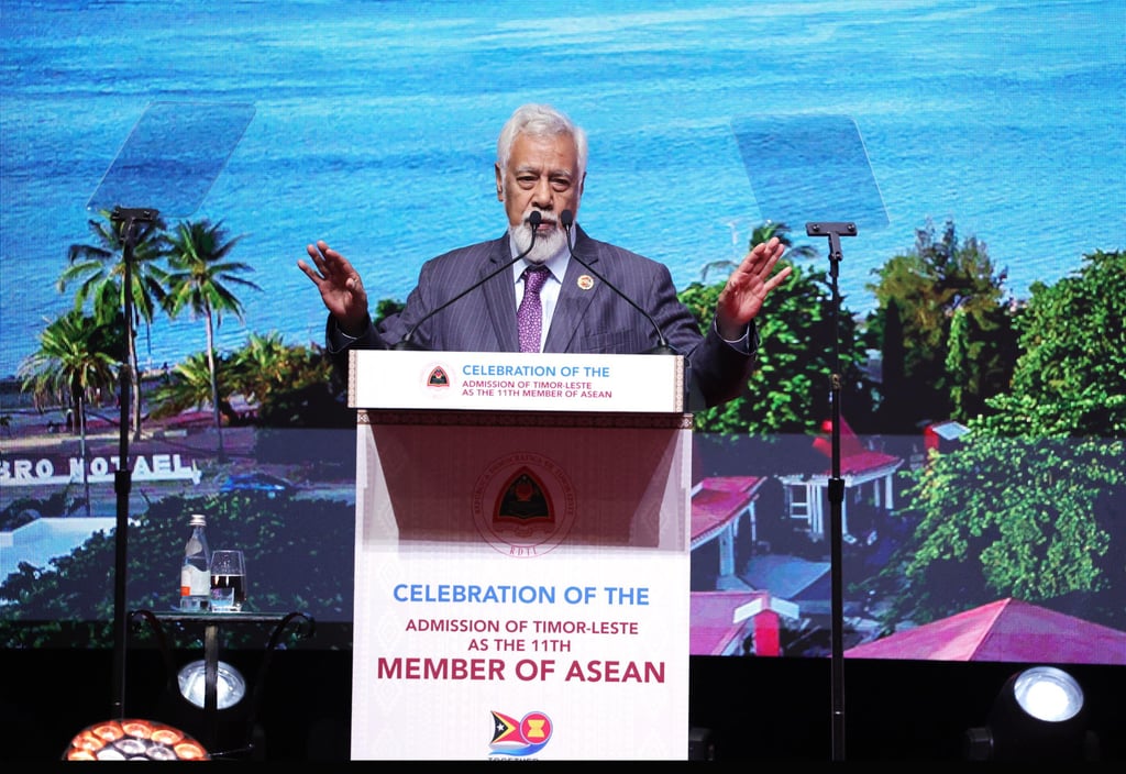 East Timor’s Prime Minister Kay Rala Xanana Gusmao at a reception for his country’s admission to Asean at the Kuala Lumpur Convention Centre in Kuala Lumpur, Malaysia, on October 27, 2025. Photo: AP East Timor’s Prime Minister Kay Rala Xanana Gusmao at a reception for his country’s admission to Asean at the Kuala Lumpur Convention Centre in Kuala Lumpur, Malaysia, on October 27, 2025. Photo: AP