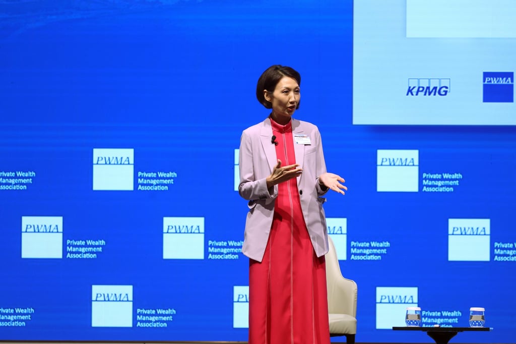 Vivien Khoo, CEO and managing director of the Private Wealth Management Association, attends the annual wealth management report summit on Thursday. Photo: Edmond So Vivien Khoo, CEO and managing director of the Private Wealth Management Association, attends the annual wealth management report summit on Thursday. Photo: Edmond So