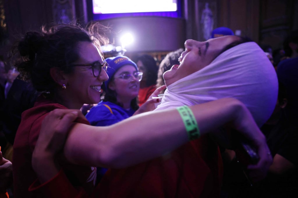 People cheer as New York Democratic mayoral candidate Zohran Mamdani takes the stage at his election night watch party in Brooklyn on Tuesday. Photo: AFP People cheer as New York Democratic mayoral candidate Zohran Mamdani takes the stage at his election night watch party in Brooklyn on Tuesday. Photo: AFP